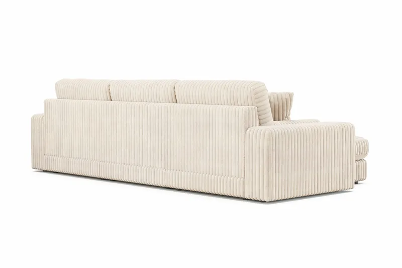 Arken Lyx 5-seter Vendbar L-formet Dyp Divansofa i Manchester - Beige - Møbler - Sofaer - Sofa med sjeselong
