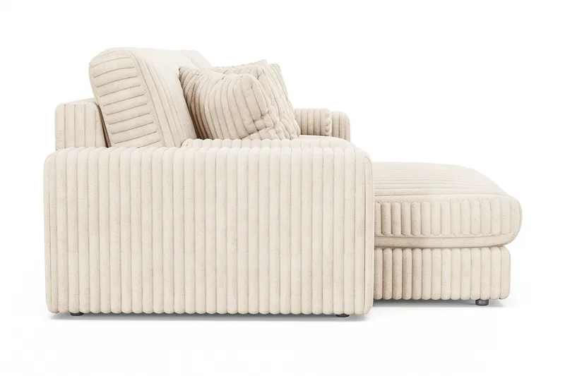 Arken Lyx 5-seter Vendbar L-formet Dyp Divansofa i Manchester - Beige - Møbler - Sofaer - Sofa med sjeselong