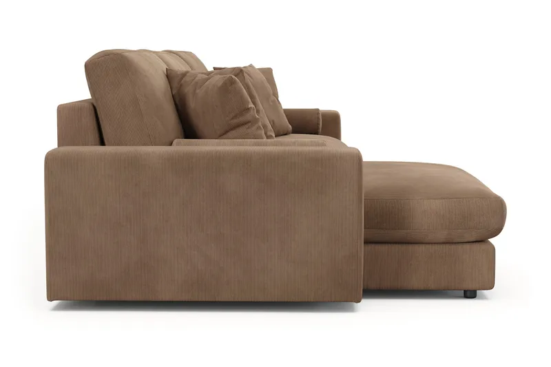 Arken Lyx 5-seter Vendbar L-formet Dyp Divansofa i Manchester - Brun - Møbler - Sofaer - Sofa med sjeselong