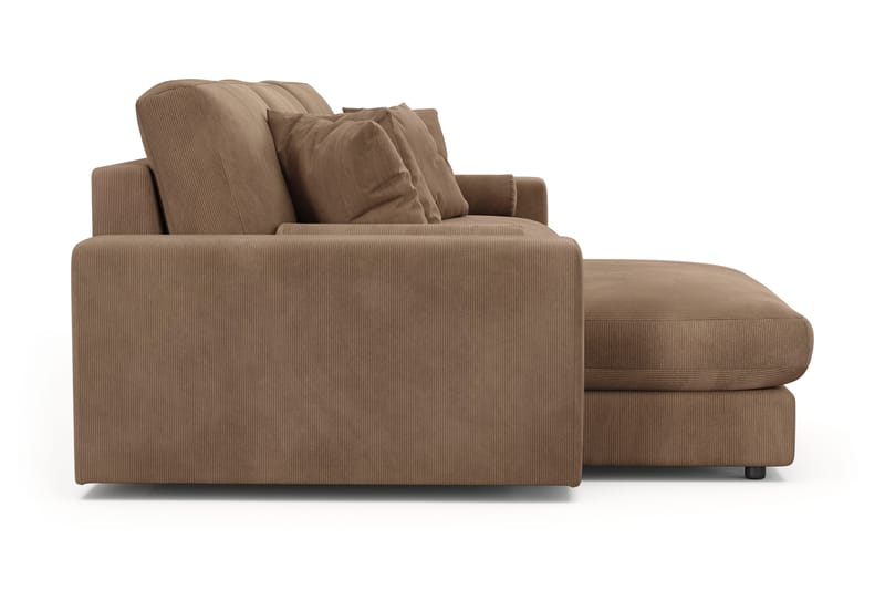 Arken Lyx 5-seter Vendbar L-formet Dyp Divansofa i Manchester - Brun - Møbler - Sofaer - Sofa med sjeselong
