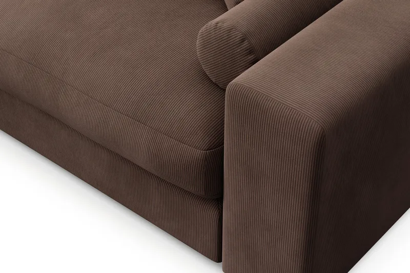 Arken Lyx 5-seter Vendbar L-formet Dyp Divansofa i Manchester - Brun - Møbler - Sofaer - Sofa med sjeselong