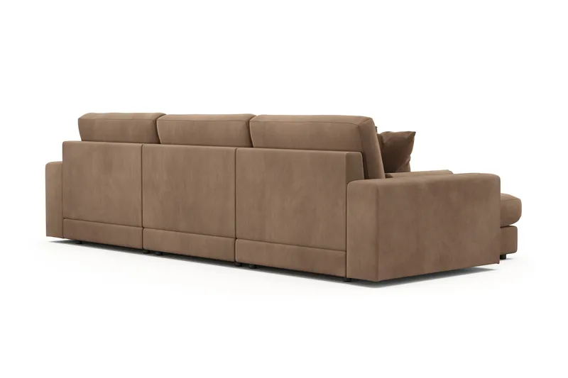 Arken Lyx 5-seter Vendbar L-formet Dyp Divansofa i Manchester - Brun - Møbler - Sofaer - Sofa med sjeselong