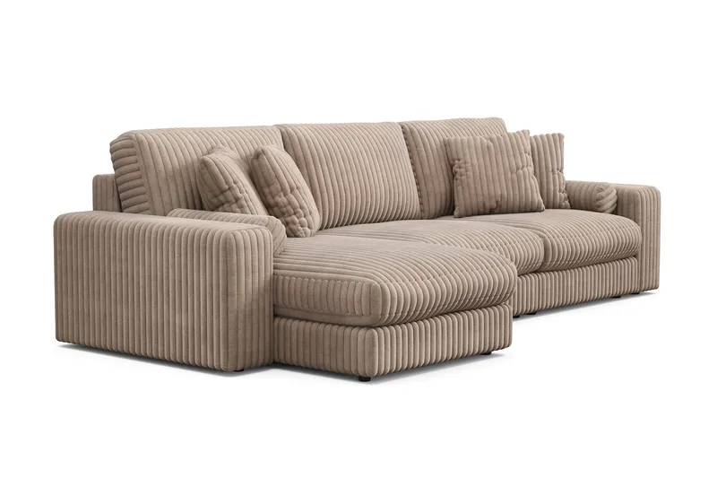 Arken Lyx 5-seter Vendbar L-formet Dyp Divansofa i Manchester - Greige - Møbler - Sofaer - Sofa med sjeselong