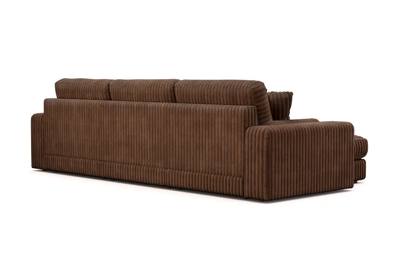 Arken Lyx 5-seter Vendbar L-formet Dyp Divansofa i Manchester - Mørkebrun - Møbler - Sofaer - Sofa med sjeselong