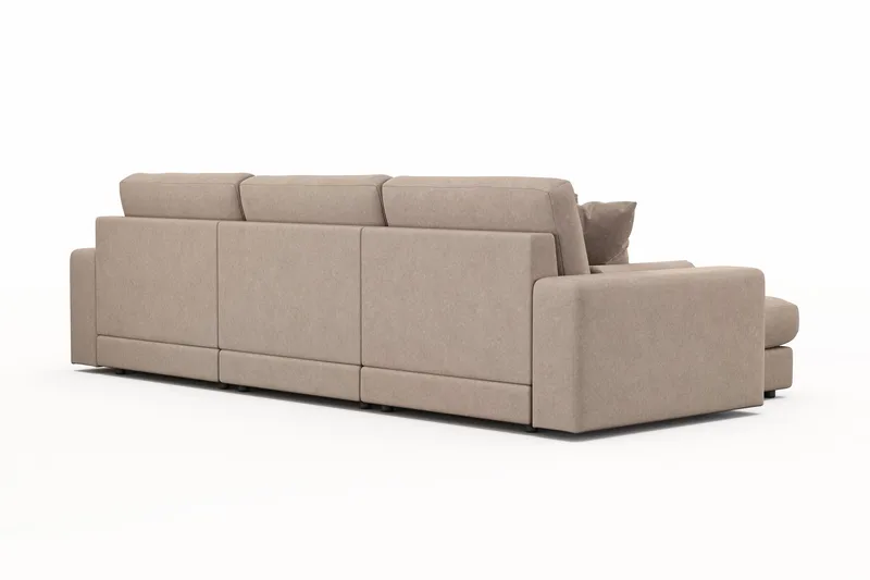 Arken Lyx 5-seter Vendbar L-formet Dyp Divansofa i stoff - Beige - Møbler - Sofaer - Sofa med sjeselong