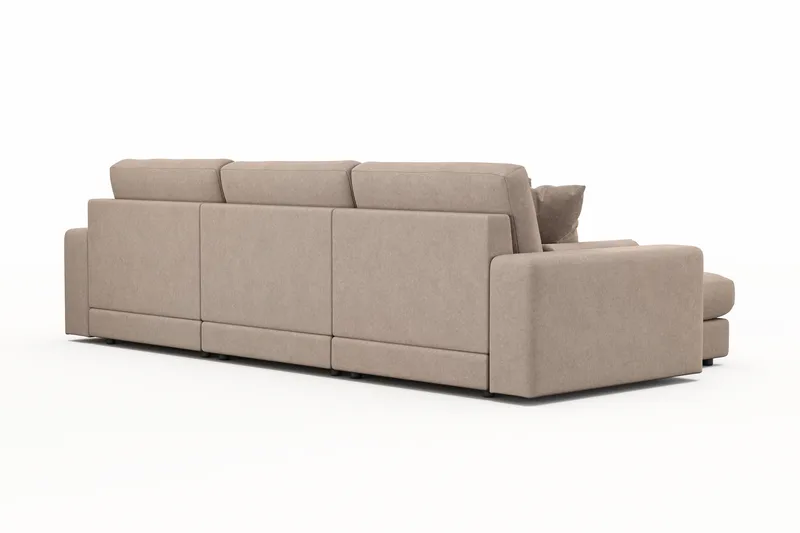 Arken Lyx 5-seter Vendbar L-formet Dyp Divansofa i stoff - Beige - Møbler - Sofaer - Sofa med sjeselong
