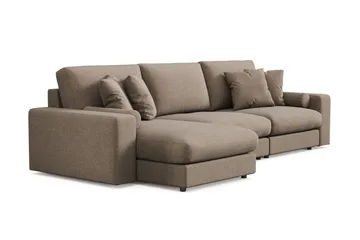 Arken Lyx 5-seter Vendbar L-formet Dyp Divansofa i stoff - Brun - Møbler - Sofaer - Sofa med sjeselong