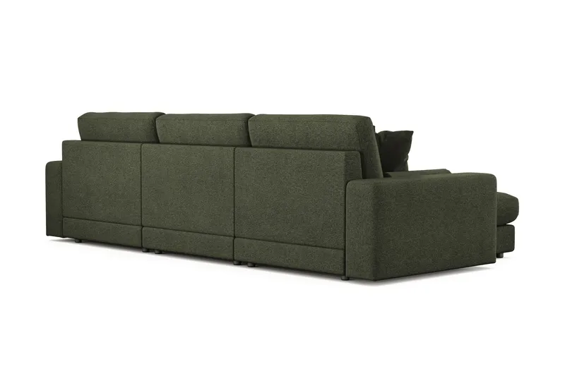 Arken Lyx 5-seter Vendbar L-formet Dyp Divansofa i stoff - Grön - Møbler - Sofaer - Sofa med sjeselong