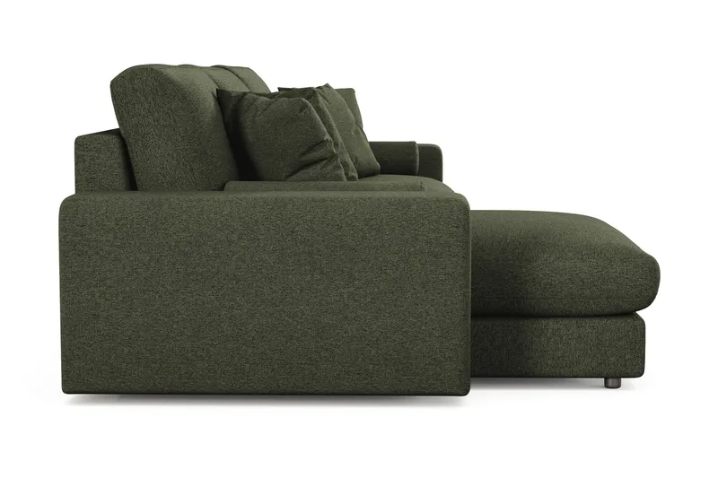 Arken Lyx 5-seter Vendbar L-formet Dyp Divansofa i stoff - Grön - Møbler - Sofaer - Sofa med sjeselong