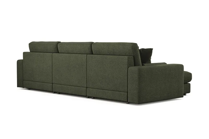 Arken Lyx 5-seter Vendbar L-formet Dyp Divansofa i stoff - Grön - Møbler - Sofaer - Sofa med sjeselong