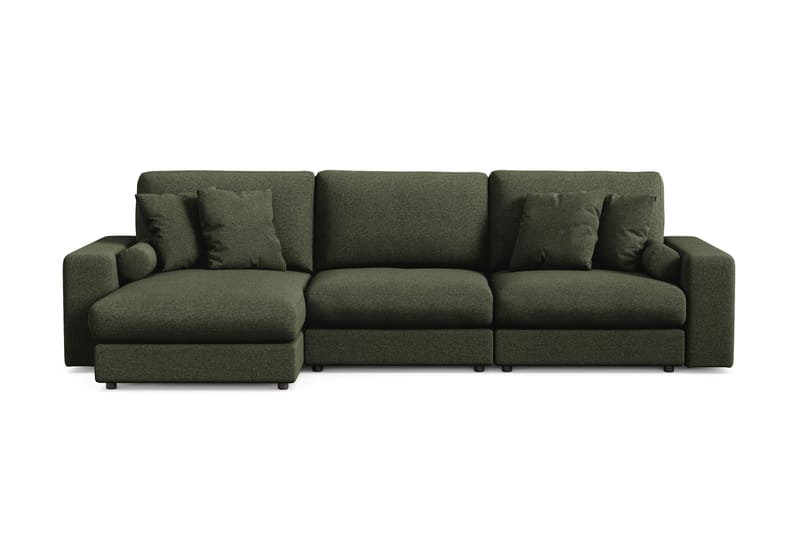 Arken Lyx 5-seter Vendbar L-formet Dyp Divansofa i stoff, Grön