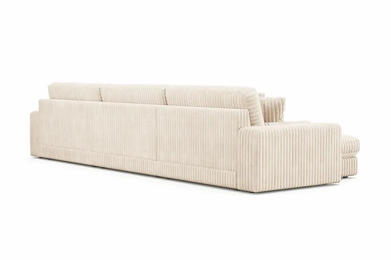 Arken Lyx 6-seter Vendbar L-formet Dyp Divansofa i Manchester - Beige - Møbler - Sofaer - Sofa med sjeselong