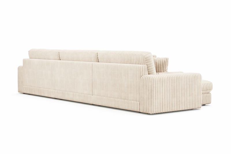 Arken Lyx 6-seter Vendbar L-formet Dyp Divansofa i Manchester - Beige - Møbler - Sofaer - Sofa med sjeselong