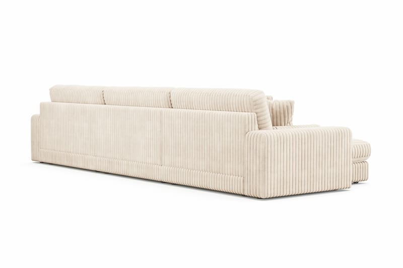 Arken Lyx 6-seter Vendbar L-formet Dyp Divansofa i Manchester - Beige - Møbler - Sofaer - Sofa med sjeselong