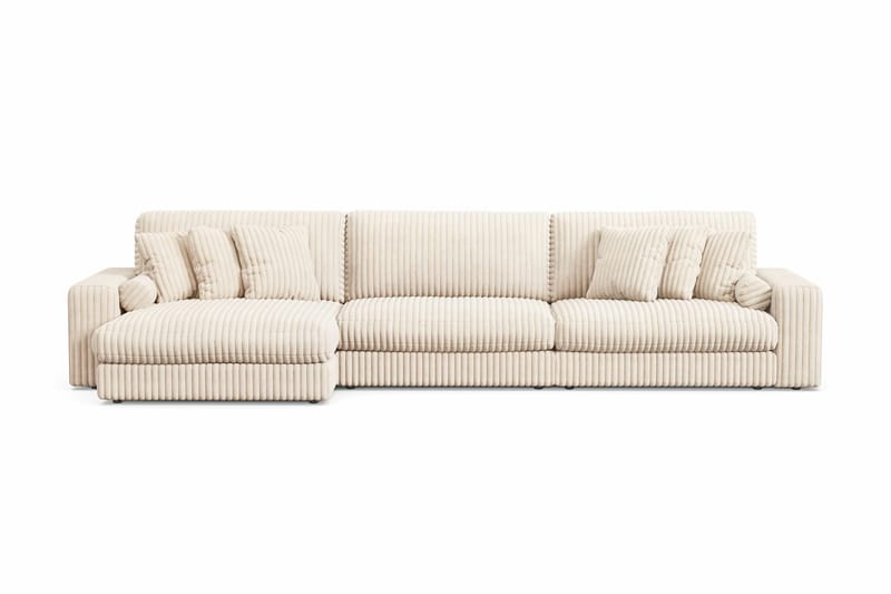 Arken Lyx 6-seter Vendbar L-formet Dyp Divansofa i Manchester - Beige - Møbler - Sofaer - Sofa med sjeselong