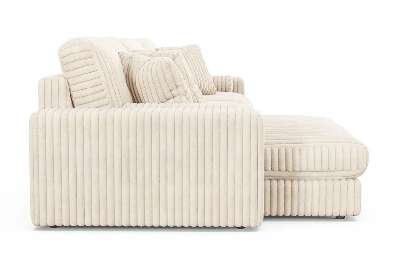 Arken Lyx 6-seter Vendbar L-formet Dyp Divansofa i Manchester - Beige - Møbler - Sofaer - Sofa med sjeselong