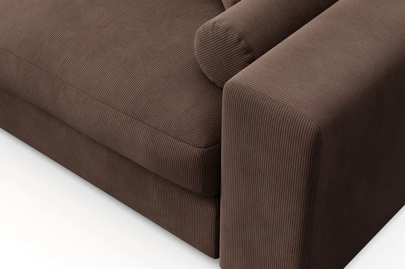 Arken Lyx 6-seter Vendbar L-formet Dyp Divansofa i Manchester - Brun - Møbler - Sofaer - Sofa med sjeselong