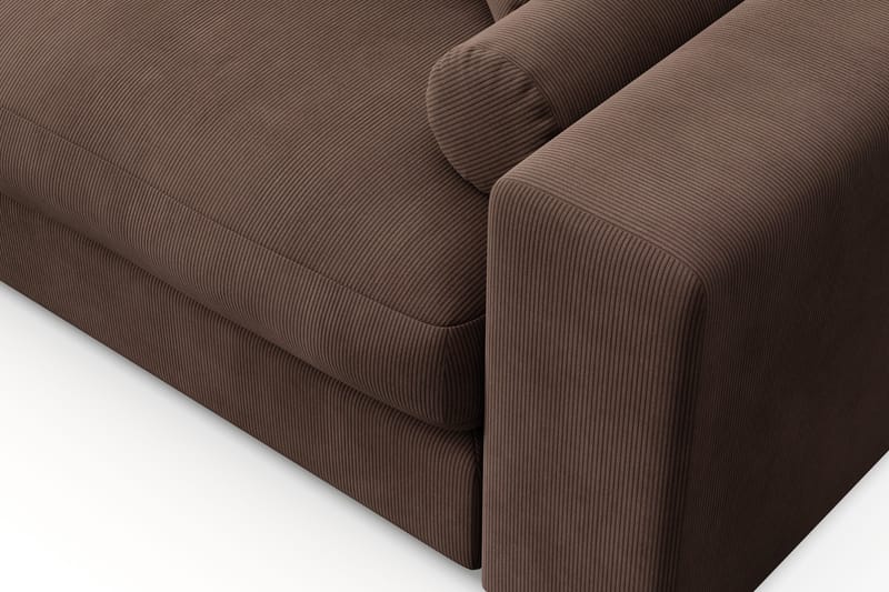 Arken Lyx 6-seter Vendbar L-formet Dyp Divansofa i Manchester - Brun - Møbler - Sofaer - Sofa med sjeselong