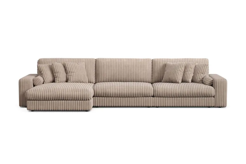 Arken Lyx 6-seter Vendbar L-formet Dyp Divansofa i Manchester - Greige - Møbler - Sofaer - Sofa med sjeselong