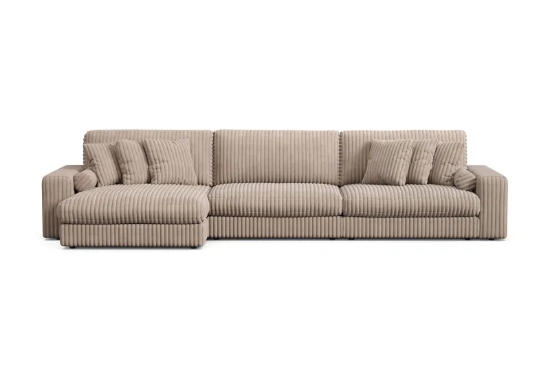 Arken Lyx 6-seter Vendbar L-formet Dyp Divansofa i Manchester - Greige - Møbler - Sofaer - Sofa med sjeselong