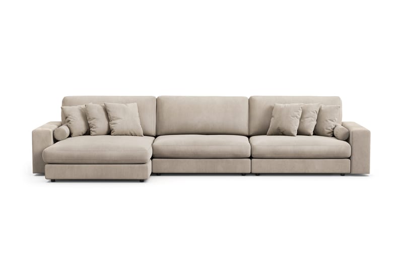 Arken Lyx 6-seter Vendbar L-formet Dyp Divansofa i Manchester - Greige - Møbler - Sofaer - Sofa med sjeselong