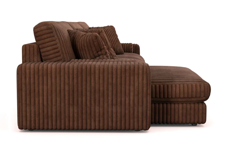 Arken Lyx 6-seter Vendbar L-formet Dyp Divansofa i Manchester - Mørkebrun - Møbler - Sofaer - Sofa med sjeselong