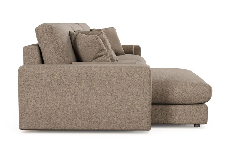 Arken Lyx 6-seter Vendbar L-formet Dyp Divansofa i stoff - Brun - Møbler - Sofaer - Sofa med sjeselong