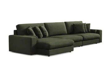 Arken Lyx 6-seter Vendbar L-formet Dyp Divansofa i stoff - Grön - Møbler - Sofaer - Sofa med sjeselong