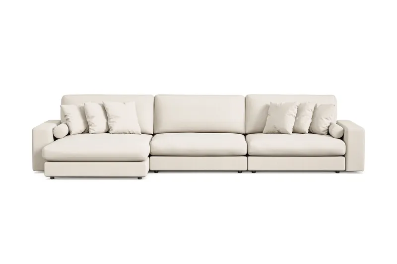 Arken Lyx 6-seter Vendbar L-formet Dyp Divansofa i stoff - Lys beige - Møbler - Sofaer - Sofa med sjeselong