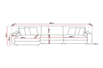 Arken Lyx 6-seter Vendbar L-formet Dyp Divansofa i stoff - Lysegrå - Møbler - Sofaer - Sofa med sjeselong