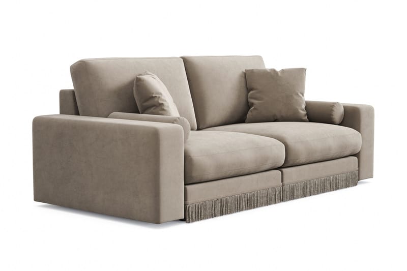 Arken Lyx dyp 3-seters sofa i fløyel - Beige - Møbler - Sofaer - Fløyel sofaer
