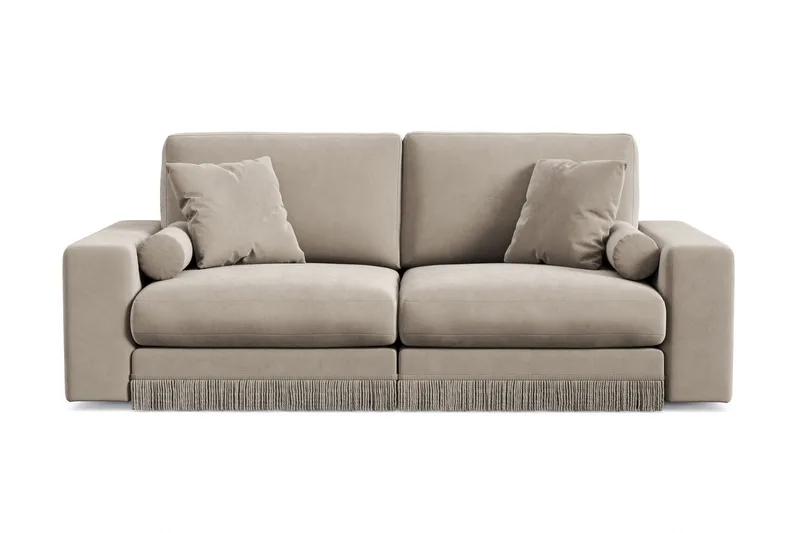 Arken Lyx dyp 3-seters sofa i fløyel, Beige