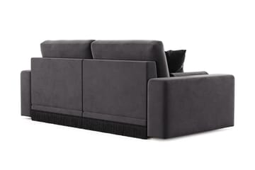 Arken Lyx dyp 3-seters sofa i fløyel - Mørkegrå - Møbler - Sofaer - Fløyel sofaer
