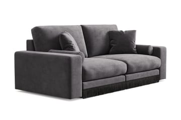 Arken Lyx dyp 3-seters sofa i fløyel - Mørkegrå - Møbler - Sofaer - Fløyel sofaer