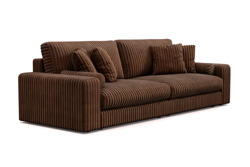 Arken Lyx dyp 4-seters sofa i kordfløyel - Mørkebrun - Møbler - Sofaer - 4 seter sofa