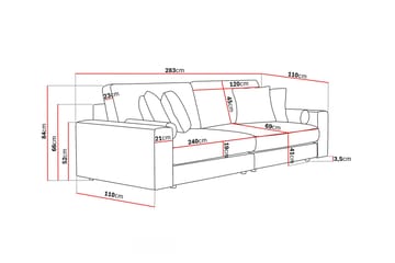 Arken Lyx dyp 4-seters sofa i stoff - Lysegrå - Møbler - Sofaer - 4 seter sofa
