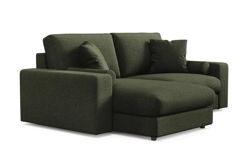 Arken Lyx vendbar, dyp 3-seters L-formet sjeselongsofa i stoff - Grønn - Møbler - Sofaer - Sofa med sjeselong