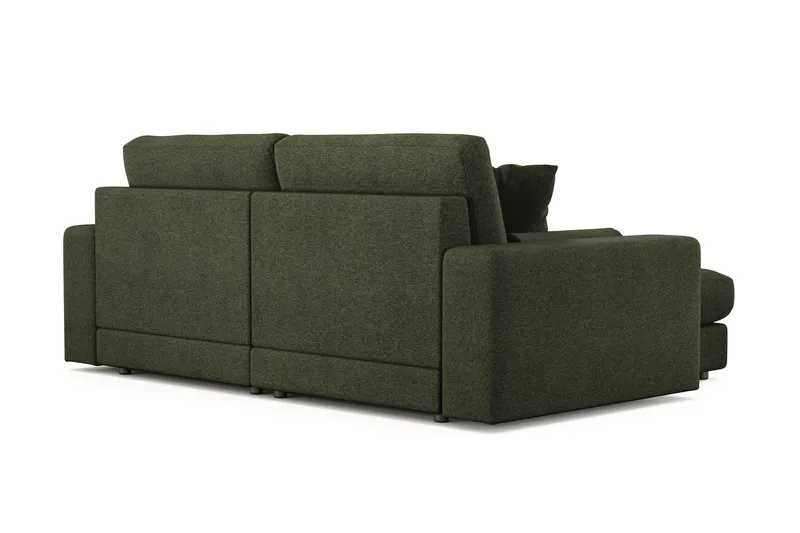 Arken Lyx vendbar, dyp 3-seters L-formet sjeselongsofa i stoff - Grønn - Møbler - Sofaer - Sofa med sjeselong
