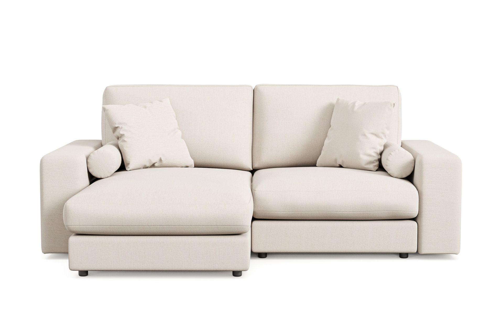 Arken Lyx vendbar, dyp 3-seters L-formet sjeselongsofa i stoff - Lys beige