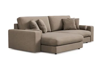 Arken Lyx vendbar, dyp 4-seters L-formet sjeselongsofa i stoff - Brun - Møbler - Sofaer - Sofa med sjeselong