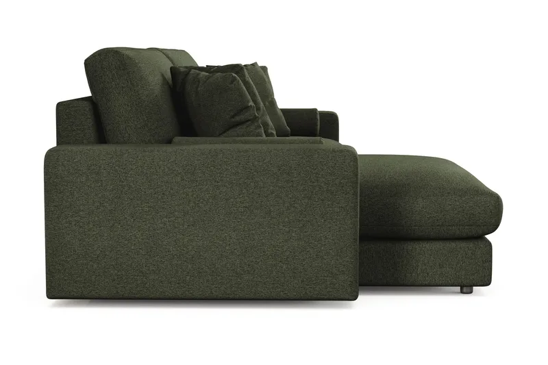 Arken Lyx vendbar, dyp 4-seters L-formet sjeselongsofa i stoff - Grønn - Møbler - Sofaer - Sofa med sjeselong