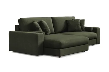Arken Lyx vendbar, dyp 4-seters L-formet sjeselongsofa i stoff - Grønn - Møbler - Sofaer - Sofa med sjeselong