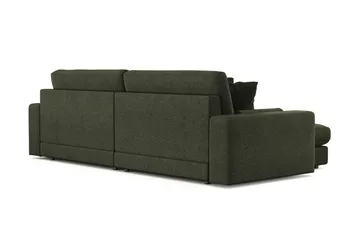 Arken Lyx vendbar, dyp 4-seters L-formet sjeselongsofa i stoff - Grønn - Møbler - Sofaer - Sofa med sjeselong
