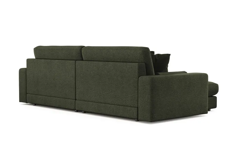 Arken Lyx vendbar, dyp 4-seters L-formet sjeselongsofa i stoff - Grønn - Møbler - Sofaer - Sofa med sjeselong