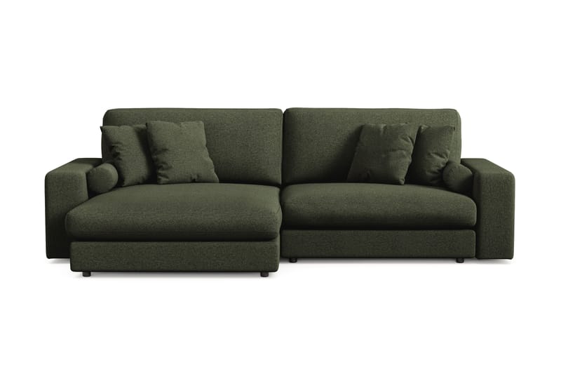 Arken Lyx vendbar, dyp 4-seters L-formet sjeselongsofa i stoff - Grønn - Møbler - Sofaer - Sofa med sjeselong