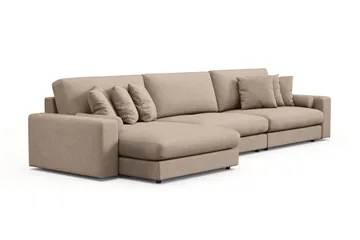 Arken Lyx vendbar, dyp 6-seters L-formet sjeselongsofa i stoff - Beige - Møbler - Sofaer - Sofa med sjeselong