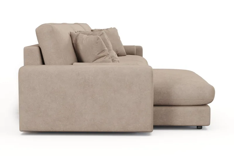 Arken Lyx vendbar, dyp 6-seters L-formet sjeselongsofa i stoff - Beige - Møbler - Sofaer - Sofa med sjeselong