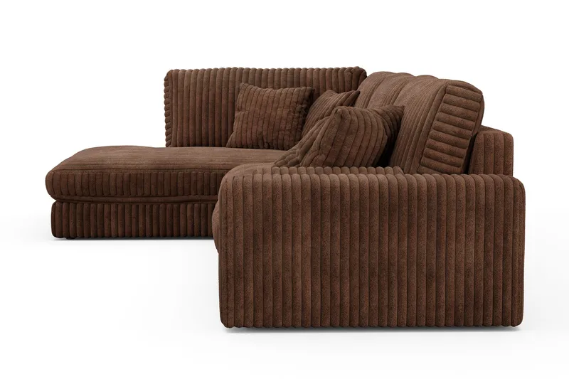 Arken Lyx venstrevendt, dyp 5-seters sofa med sjeselong i kordfløyel - Mørkebrun - Møbler - Sofaer - Sofa med sjeselong