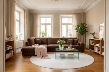 Arken Lyx venstrevendt, dyp 5-seters sofa med sjeselong i kordfløyel - Mørkebrun - Møbler - Sofaer - Sofa med sjeselong