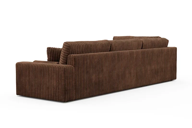 Arken Lyx venstrevendt, dyp 5-seters sofa med sjeselong i kordfløyel - Mørkebrun - Møbler - Sofaer - Sofa med sjeselong